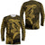 Hawaii Long Sleeve Shirt Shark and Turtle Mix Kakau Gold LT9 Unisex Gold - Polynesian Pride