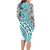 Traditional Polynesian Tribal Tattoo Retro Long Sleeves Dress Turquoise LT9 - Polynesian Pride