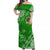 Saineha High School Tonga Off Shoulder Long Dress Kupesi Style - Ver01 LT7 Women Green - Polynesian Pride