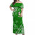 Liahona High School Tonga Off Shoulder Long Dress Kupesi Style - Ver01 LT7 Women Green - Polynesian Pride