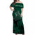 Hawaii Rainbow Warriors Off Shoulder Long Dress Laau Pama LT7 Women Black - Polynesian Pride