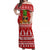 Hawaii Christmas Off Shoulder Long Dress Mele Kalikimaka - Pineapple LT7 Women Red - Polynesian Pride