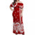 Hawaii Mele Kalikimaka Off Shoulder Long Dress Flower Style LT7 Women Red - Polynesian Pride