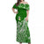 Liahona High School Tonga Off Shoulder Long Dress Kupesi Style - Ver02 LT7 Women Green - Polynesian Pride