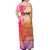 Polynesian Off Shoulder Long Dress Tapa Plumeria Style - Sunset LT7 - Polynesian Pride