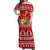 Hawaii Christmas Off Shoulder Long Dress Mele Kalikimaka - Ukulele LT7 Women Red - Polynesian Pride