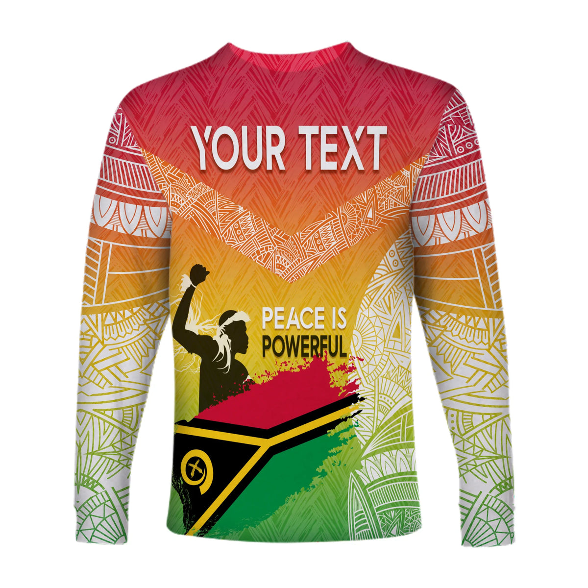 Vanuatu Father Lini Quote Long Sleeves Shirt Flag Style - White LT7 - Polynesian Pride