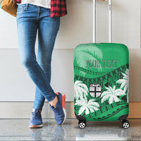 Personalised Fiji Day Luggage Cover Flying Fijians Masi Kesa Style - Green LT7 - Polynesian Pride
