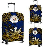 Niue Uga Luggage Cover Tribal Patterns Blue Style LT6 - Polynesian Pride