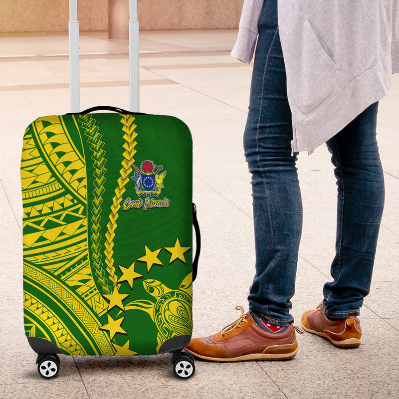 Cook Islands Polynesian Luggage Cover LT6 Green - Polynesian Pride