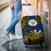 Niue Uga Luggage Cover Tribal Patterns Blue Style LT6 - Polynesian Pride