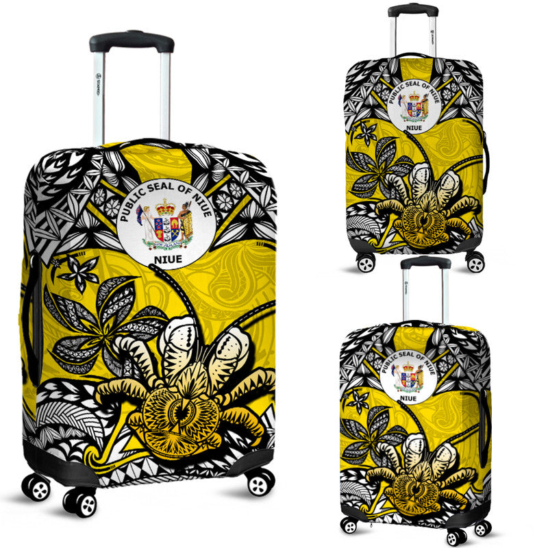 Niue Uga Luggage Cover Tribal Patterns Yellow Style LT6 - Polynesian Pride