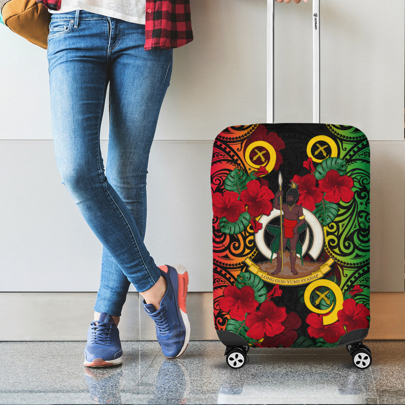 Vanuatu And Hibiscus Luggage Cover LT6 - Polynesian Pride