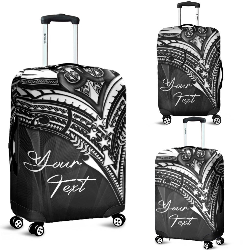 Kosrae State Custom Personalised Luggage Covers - Cross Style Black - Polynesian Pride