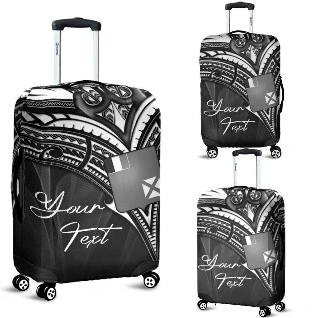 Wallis and Futuna Custom Personalised Luggage Covers - Cross Style Black - Polynesian Pride