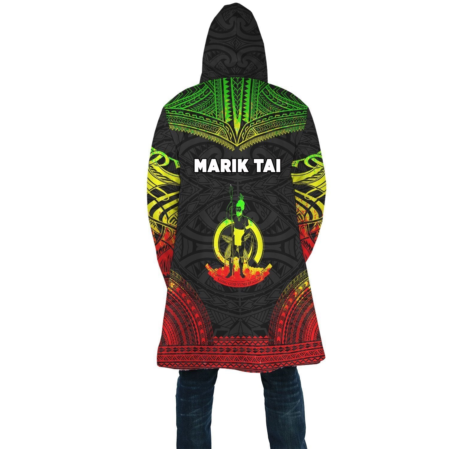 (MARIK TAI) Flag Vanuatu Polynesian Chief Cloak - Reggae Version Unisex Reggae - Polynesian Pride