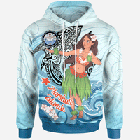 Marshall Islands Hoodie Polynesian Girls With Shark Unisex Blue - Polynesian Pride