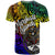 Marshall Islands Custom T Shirt Rainbow Polynesian Pattern Crest - Polynesian Pride