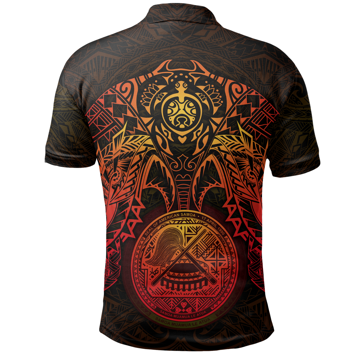 American Samoa Polo Shirt Amerika Samoa Seal Red Turtle Manta Ray - Polynesian Pride