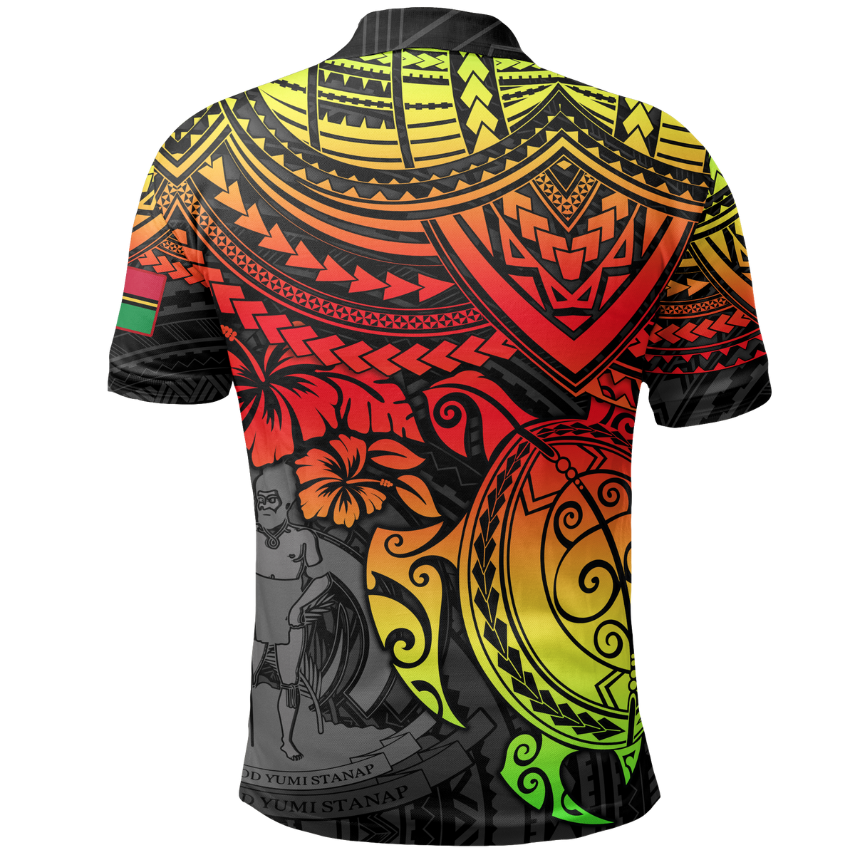 Vanuatu Polo Shirt Vanuatuan Flag Coat Of Arms Reggae Turtle Hibiscus - Polynesian Pride