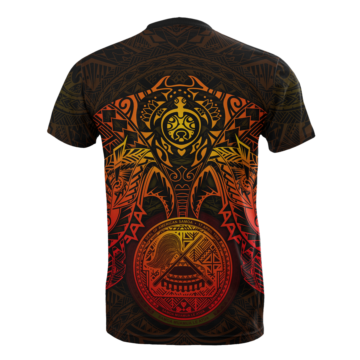 American Samoa T Shirt American Samoan Seal Red Turtle Manta Ray - Polynesian Pride