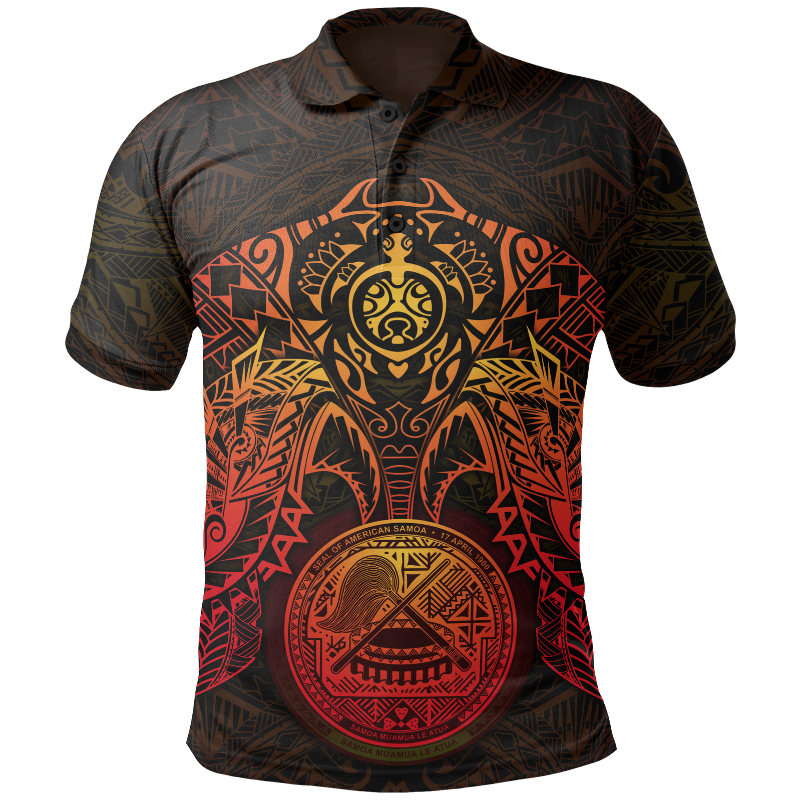 American Samoa Polo Shirt Amerika Samoa Seal Red Turtle Manta Ray Unisex RED - Polynesian Pride
