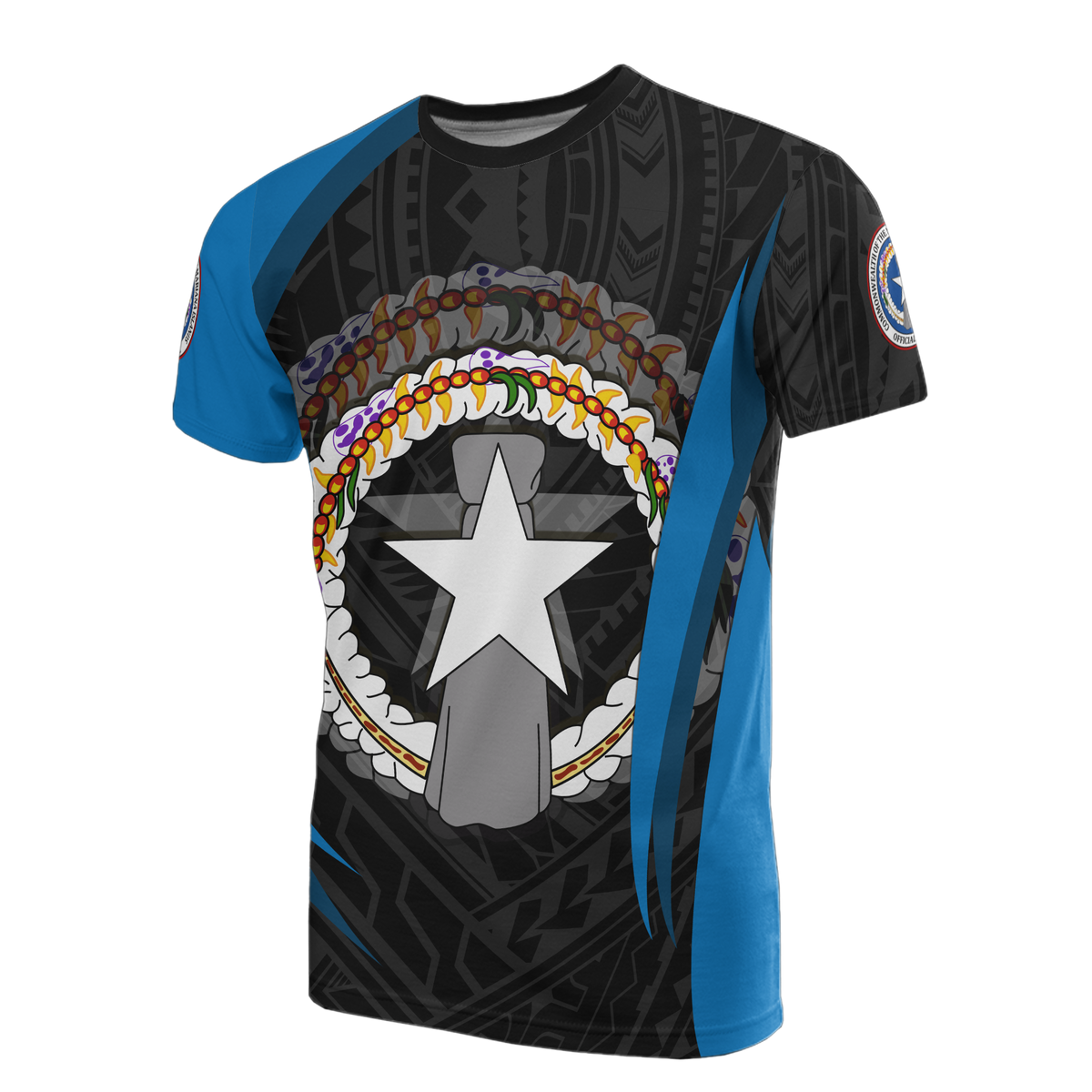 Northern Mariana Islands T Shirt Northern Mariana Islands Flag Seal Unisex BLACK - Polynesian Pride