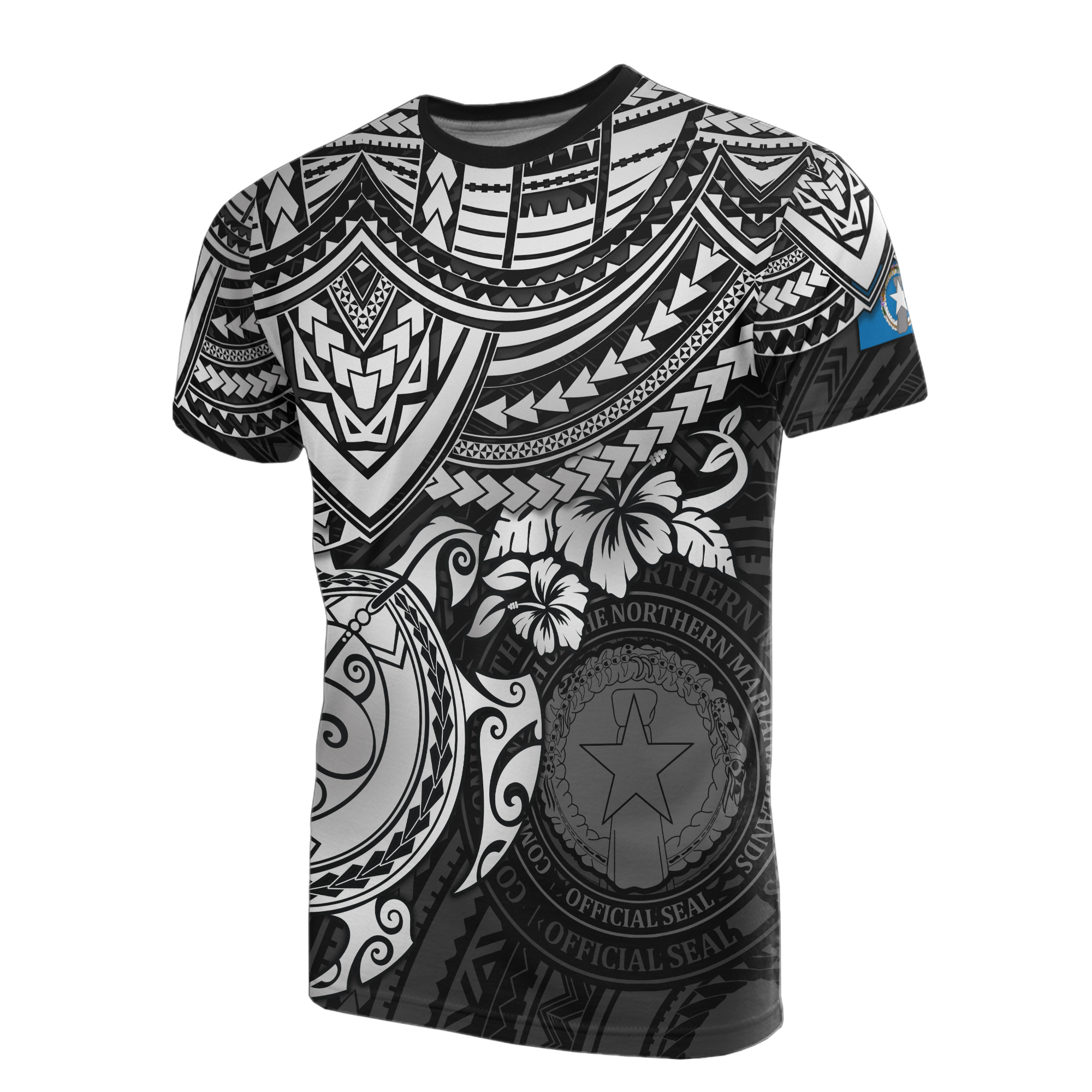Northern Mariana Islands T Shirt Northern Mariana Islands Seal White Turtle Hibiscus Unisex WHITE - Polynesian Pride