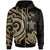 Tonga Polynesian Zip up Hoodie Gold Tentacle Turtle Unisex Gold - Polynesian Pride