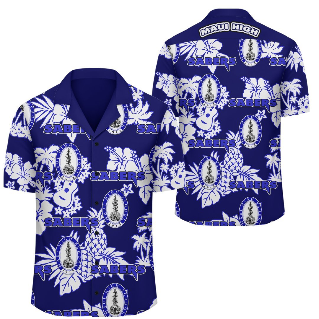 Hawaii Hawaiian Shirt - Maui High Hawaiian Shirt - AH Unisex Blue - Polynesian Pride