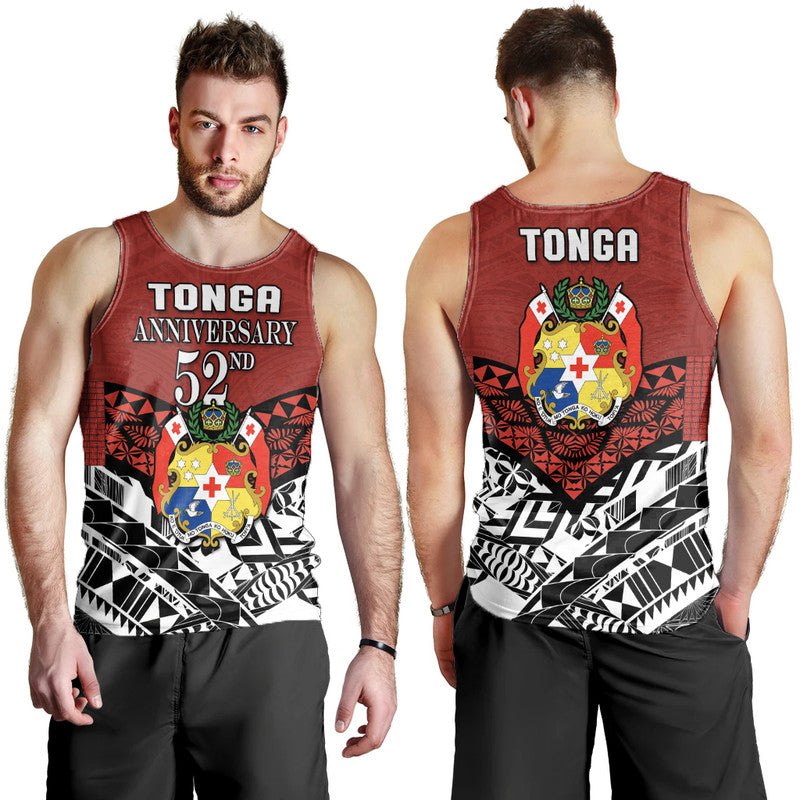 Tonga Men Tank Top Independence Anniversary Special Version 2022 LT14 Red - Polynesian Pride