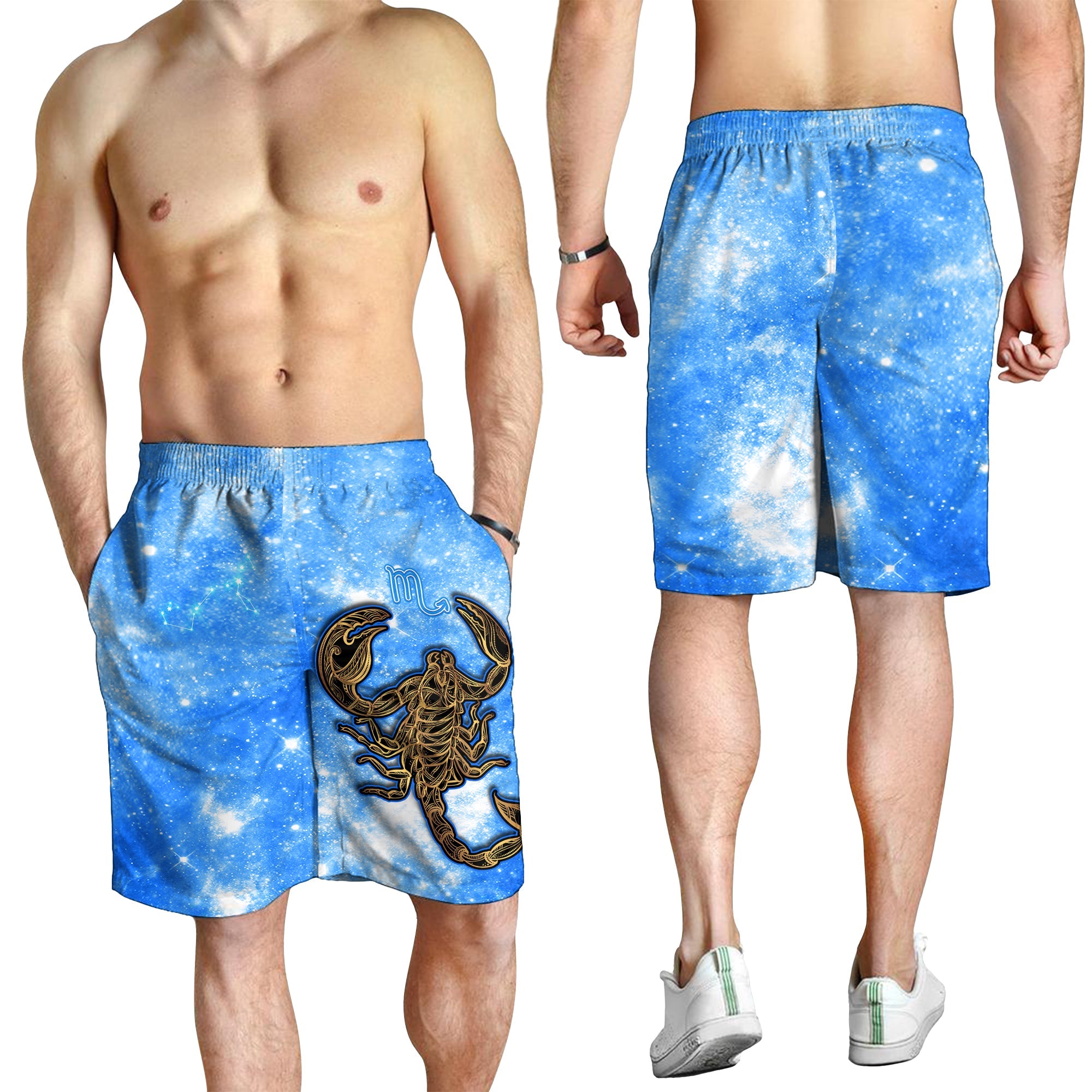 Scorpio Astrological Men Shorts Distinctive Style Zodiac Galaxy LT13 Blue - Polynesian Pride