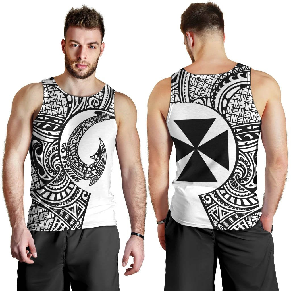 Wallis and Futuna Men's Tank Top - Go Fishing White - Polynesian Pride