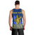 (Custom Personalised) Niue Men Tank Top Happy Constitution Day Niuean Hiapo Crab With Map LT14 - Polynesian Pride