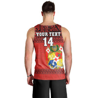 (Custom Text And Number) Tonga Rugby Men Tank Top Mate Maa Tonga Pacific Ngatu Black LT14 - Polynesian Pride