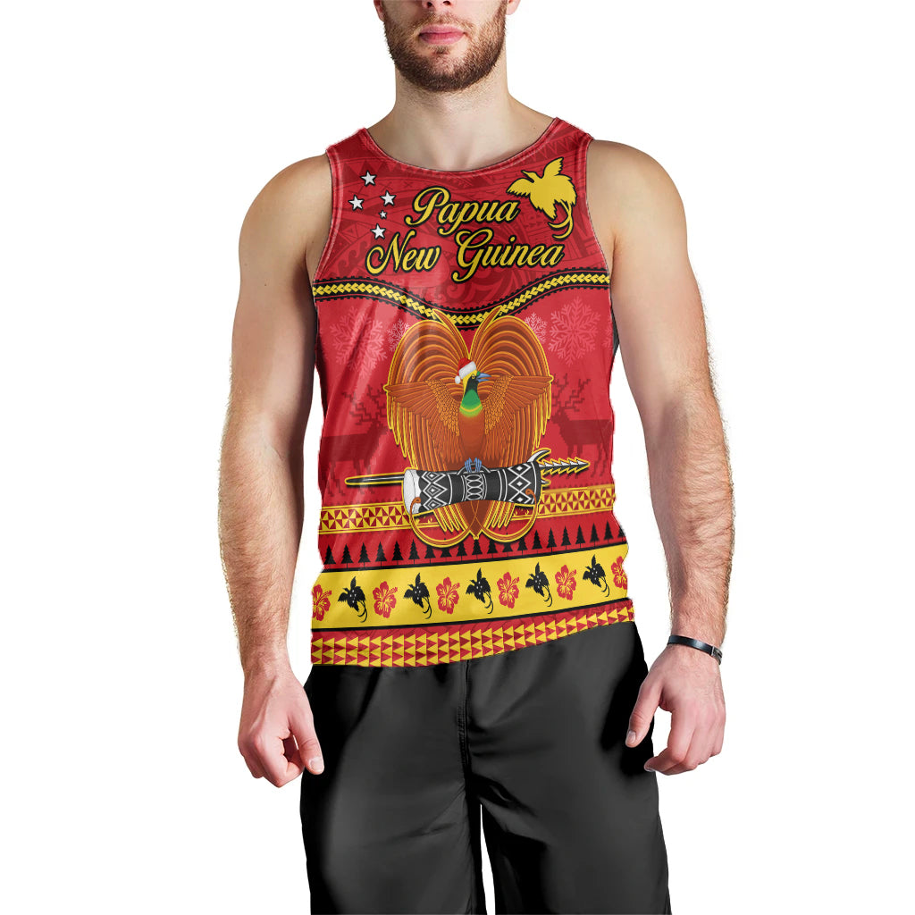 Papua New Guinea Christmas Men Tank Top Bird Of Paradise Bikpela Hamamas Blong Dispela Krismas LT14 - Polynesian Pride
