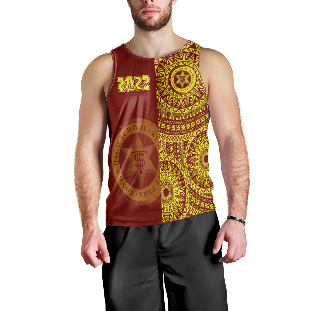 (Custom Text And Number) Tonga High School Men Tank Top Class Of Year Tongan Ngatu Pattern LT14 - Polynesian Pride