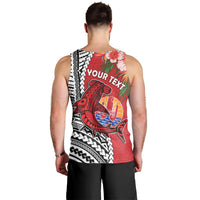 (Custom Personalised) Tahiti Islands Men Tank Top Polynesian Shark Mix Tropical Flowers LT14 - Polynesian Pride