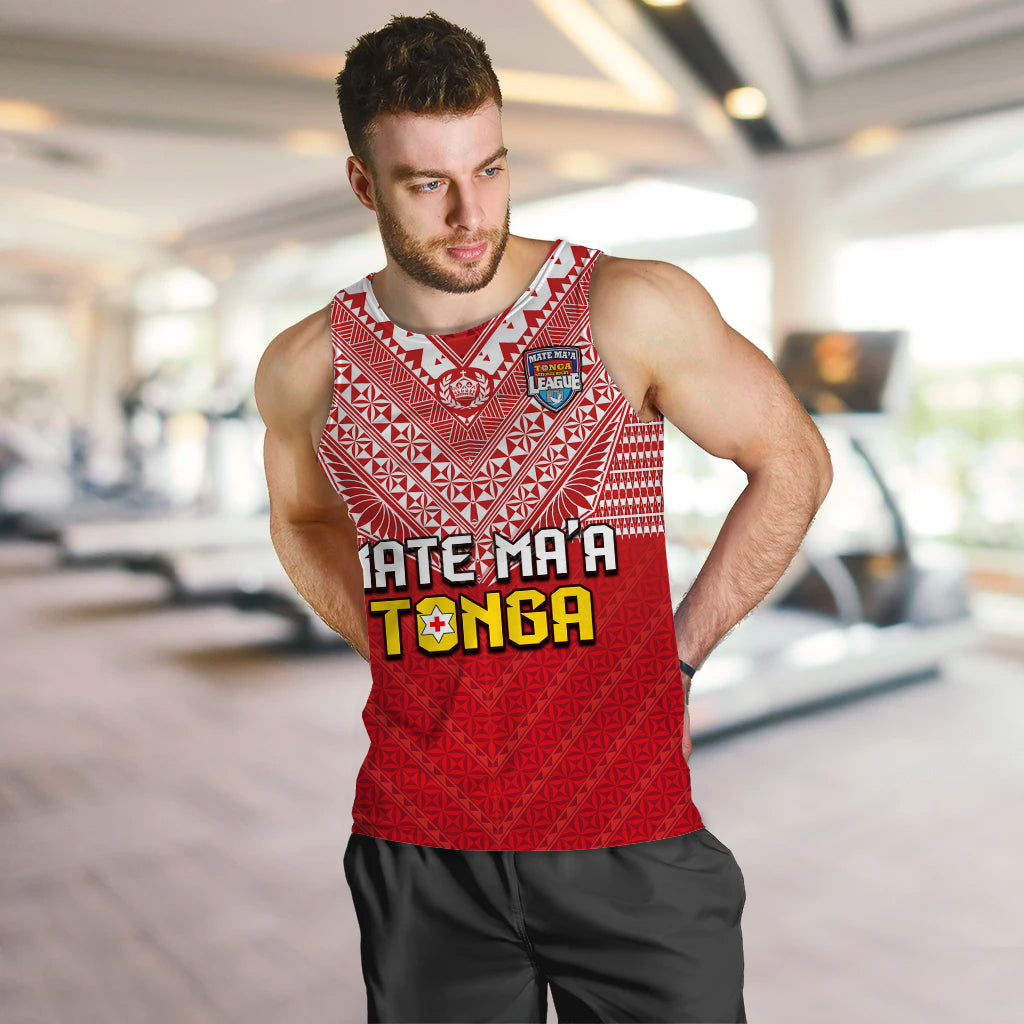 (Custom Text and Number) Tonga Rugby MMT Men Tank Top Ngatu Mate Maa Tonga Special LT13 - Polynesian Pride
