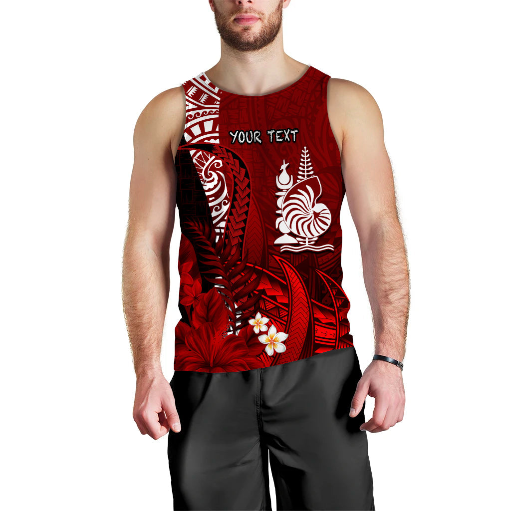 (Custom Personalised) New Caledonia Men Tank Top Nautilus Red Polynesian Hibiscus LT13 Red - Polynesian Pride