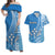 Kosrae Of Micronesia Matching Dress and Hawaiian Shirt Vibe Style LT6 Blue - Polynesian Pride