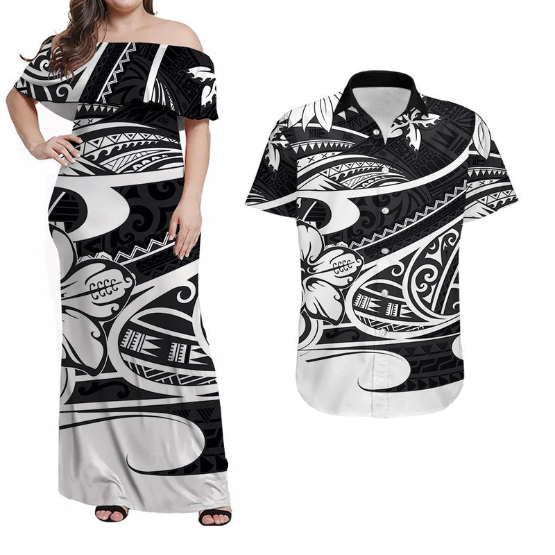 Polynesian Tribal Matching Dress and Hawaiian Shirt Black LT6 Black - Polynesian Pride