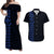 Hawaiian Kakau Matching Dress and Hawaiian Shirt Simple Style No.9 LT6 Blue - Polynesian Pride