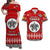 Mate Ma'a Tonga Ngatu Fonu Rugby Matching Dress and Hawaiian Shirt LT6 Red - Polynesian Pride