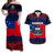 Custom Samoa Matching Dress and Hawaiian Shirt Mix Flag LT6 Blue - Polynesian Pride