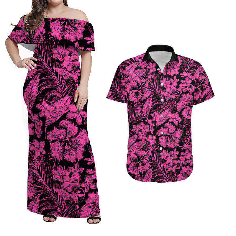 Polynesian Matching Tropical Outfits For Couples Pink LT6 Pink - Polynesian Pride