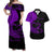 Custom Outfit For Couple Polynesian Valentine Matching Dress and Hawaiian Shirt Heart Tattoo Purple Style LT6 Purple - Polynesian Pride