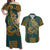 Polynesian Couple Outfits Kakau Hawaiian Polynesian Matching Dress and Hawaiian Shirt LT6 Green - Polynesian Pride