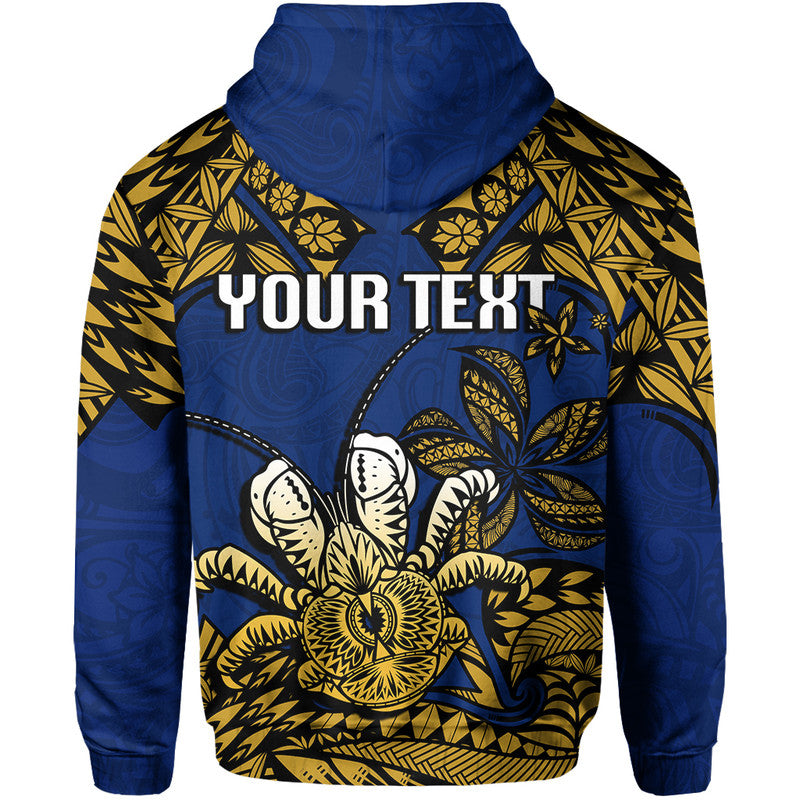 Custom Niue Uga Hoodie Tribal Patterns Blue Style LT6 - Polynesian Pride