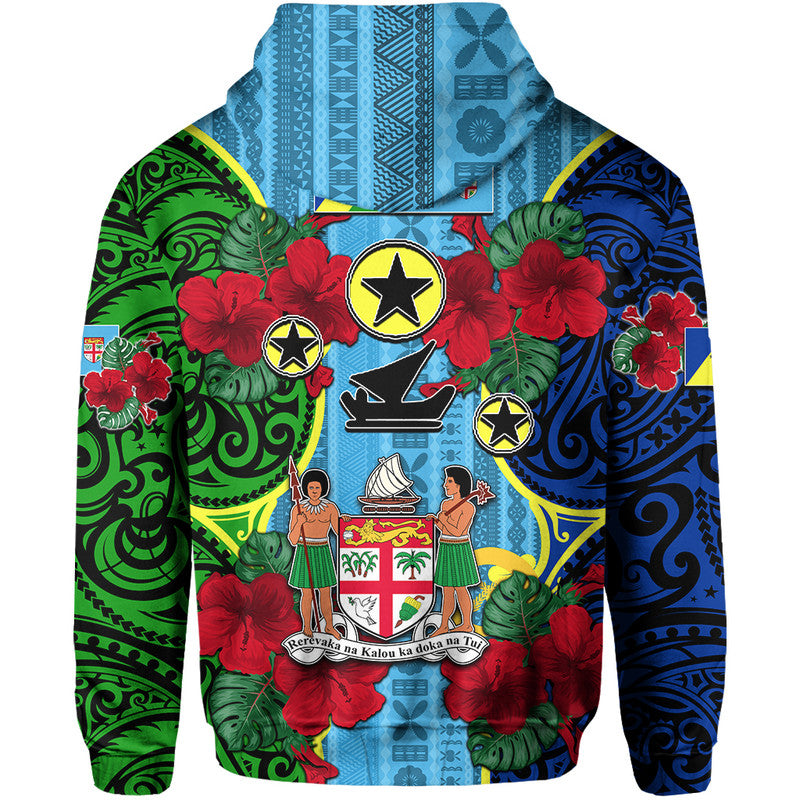 Malampa Fiji Day Hibiscus Hoodie Style LT6 - Polynesian Pride